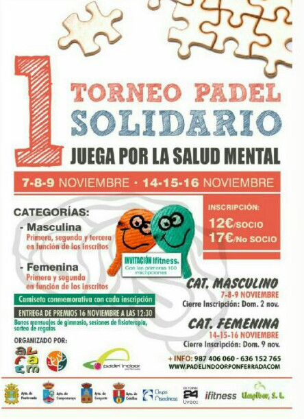 Cartel I Torneo Solidario de Pádel