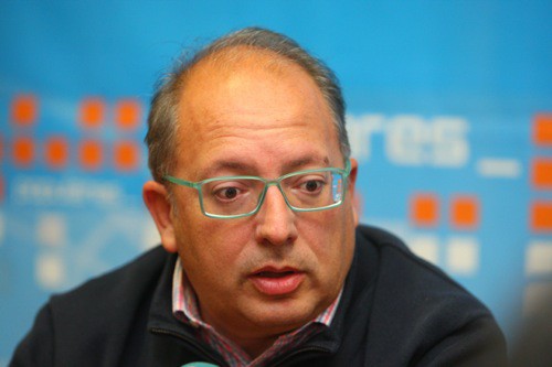 Eduardo Fernández, durante su comparecencia en Ponferrada (César Sánchez)