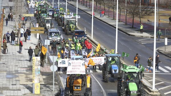 Tractorada de protesta en Ponferrada en marzo de 2020