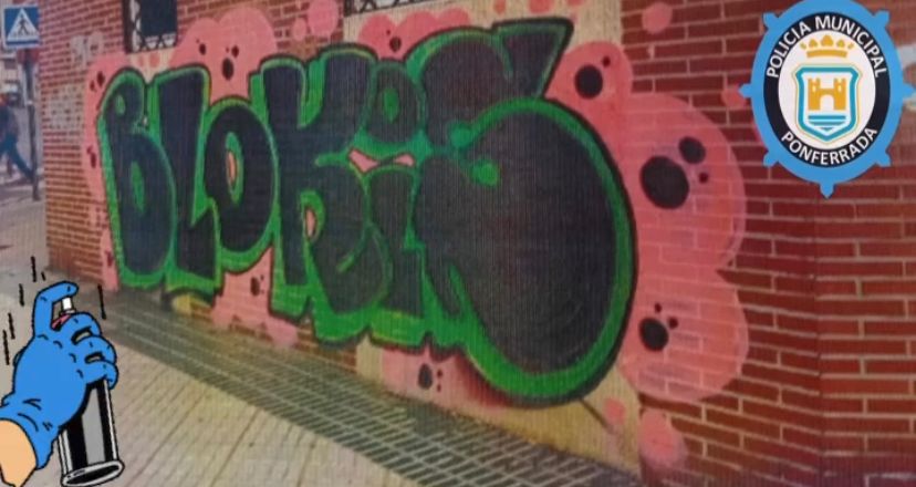 La Policía de Ponferrada identifica y denuncia a la autora de un grafiti