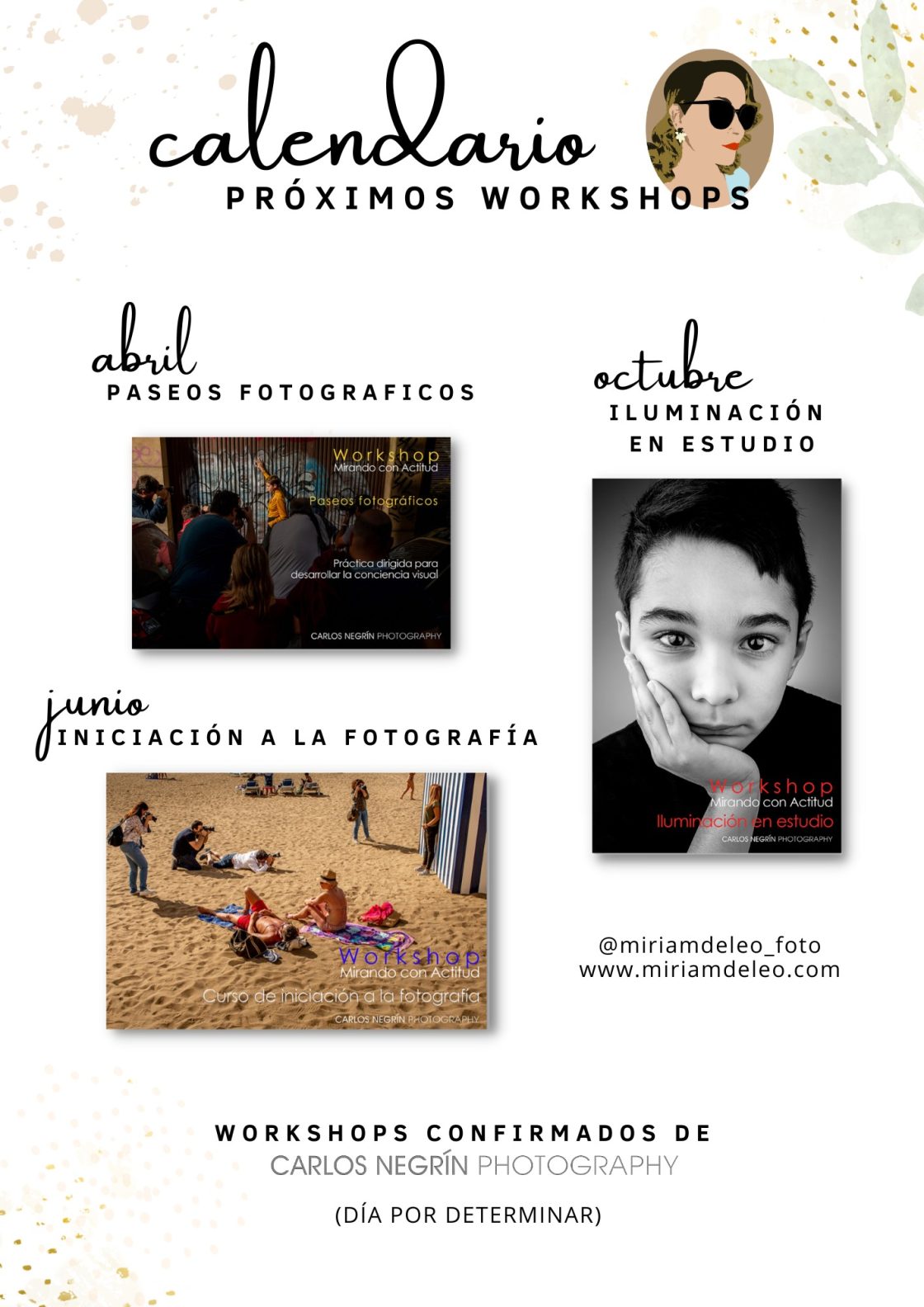 Calendario de workshops de Miriam del Eo. / EBD