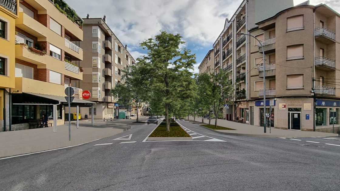 Infografía del proyecto de humanización de la calle Campo Grande en A Rúa