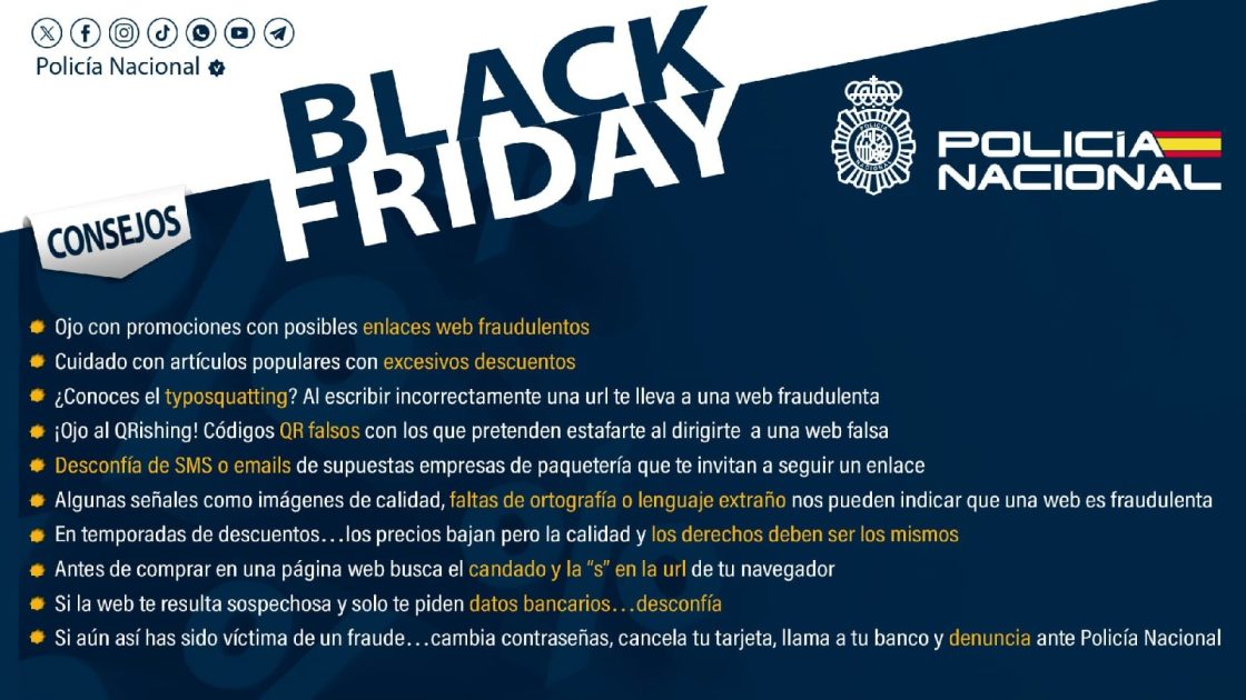 Decálogo sobre el Black Friday de la Policía Nacional