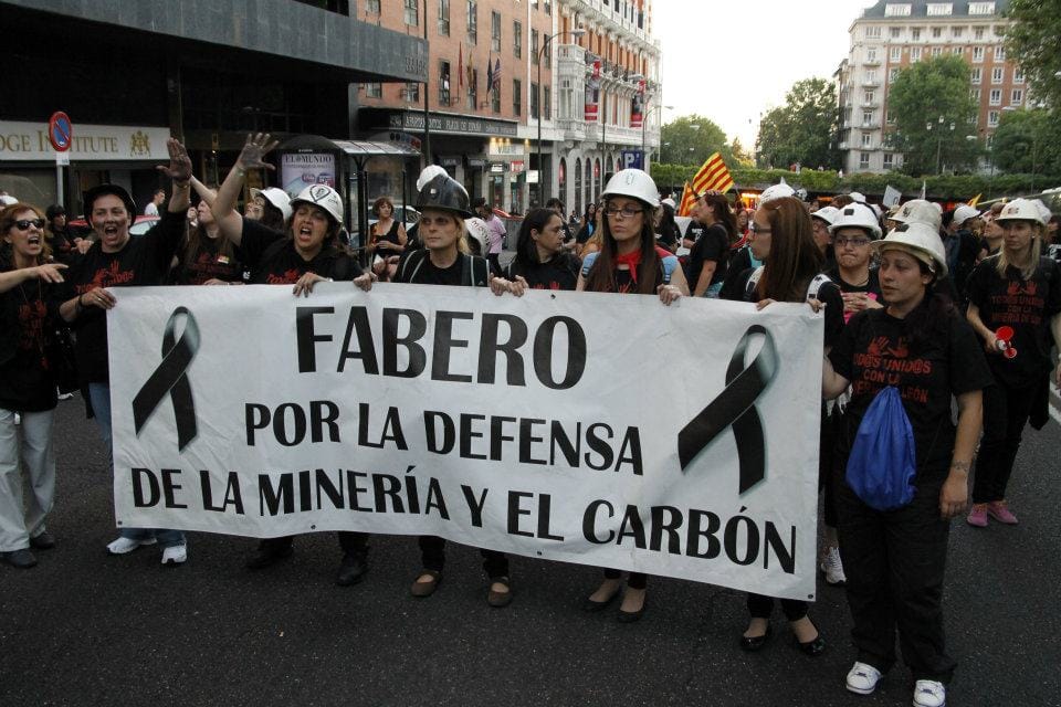 Protestas contra el cierre de la minería de carbón en 2012