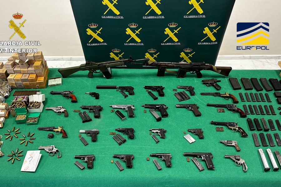 Algunas de las armas incautadas en León.