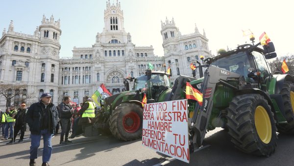 Manifestación de agricultores y ganaderos por el paseo de la Castellana en Madrid