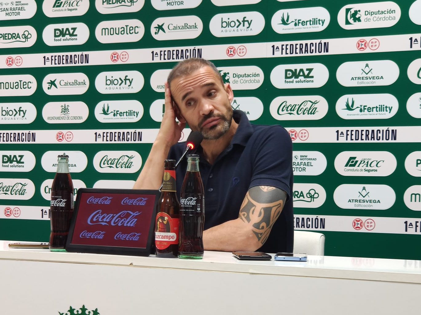 Juanfran, en la sala de prensa del Nuevo Arcángel de Córdoba